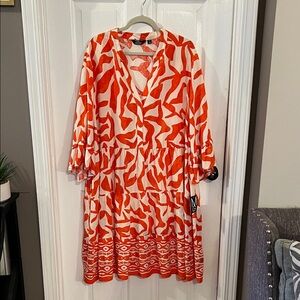 Mlle Gabrielle Red and White Dress